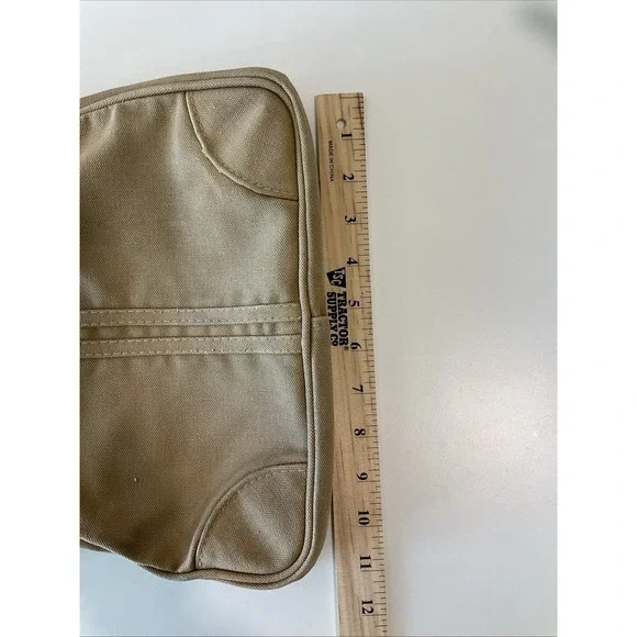 Vintage Rattan Handle Tan Canvas Satchel Purse Attached Coin Purse Boho Retro‎ - Picture 13 of 13